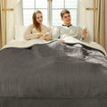 VELLUBAM Electric Blanket King 100" x 90" - Soft Flannel Sherpa Heated Blanket with Dual Control, 5 Heating Levels & 10 Hours Auto Off, Heating Blanket with ETL Certification (Grey)