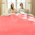 VELLUBAM Electric Heated Blanket King Size 100" x 90" - Soft Flannel Sherpa Electric Blanket with Dual Control, 5 Heating Levels & 10 Hours Auto Off, Washable Heated Blanket with Fast Heating (Pink)