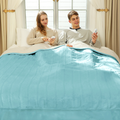 VELLUBAM King Heated Blanket 100" x 90" - Soft Flannel Sherpa Heating Blanket King with Dual Control, 5 Heating Levels & 10 Hours Auto Off, Electric Blanket with ETL Certification (Blue)