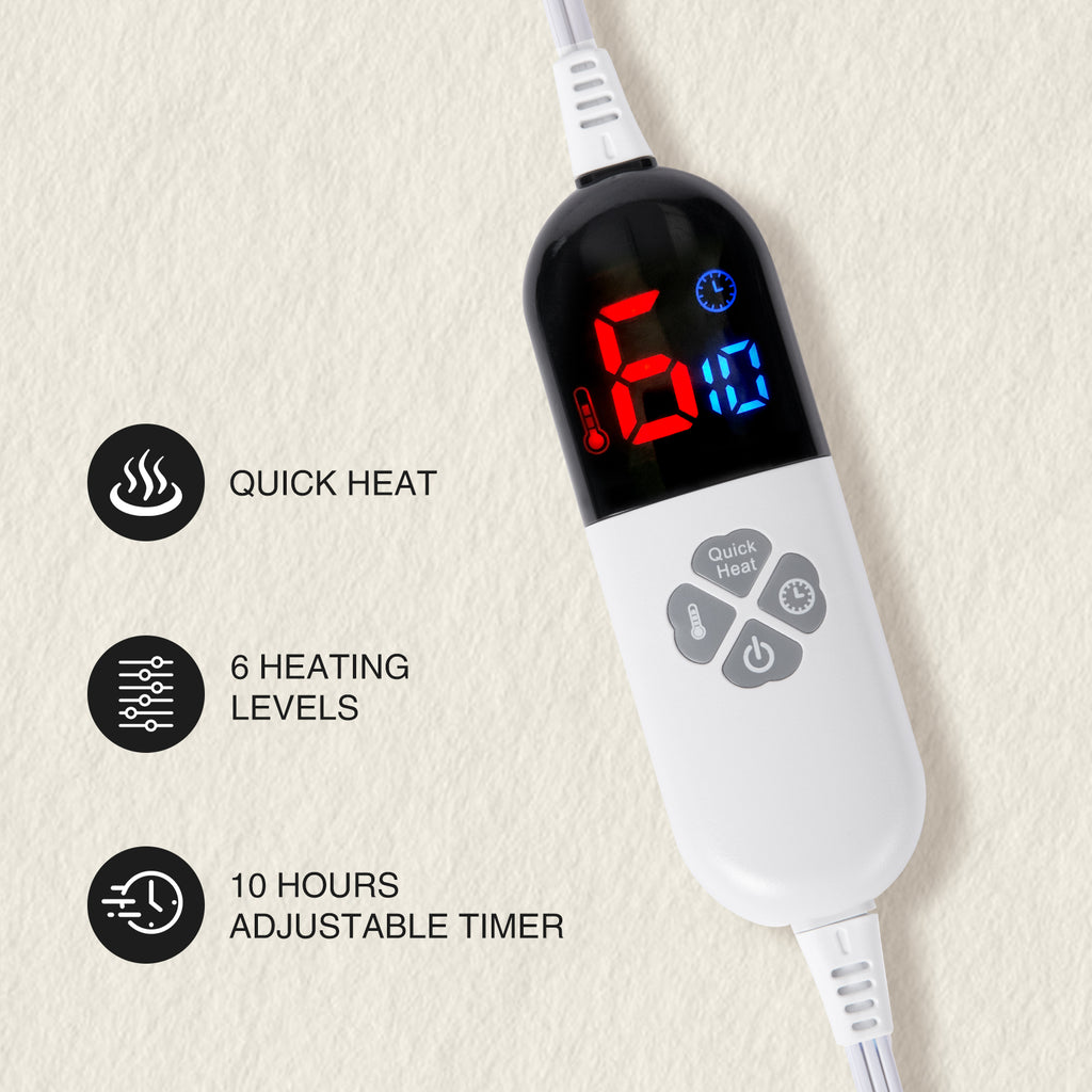 VELLUBAM Faux Rabbit Fur Bubble Electric Blanket Full White - Fuzzy Soft Plush Heated Blanket Full Size with 6 Heating Levels & 10 Timer Settings, Home Decor Gifts for Women, ETL Certified, 72" x 84"