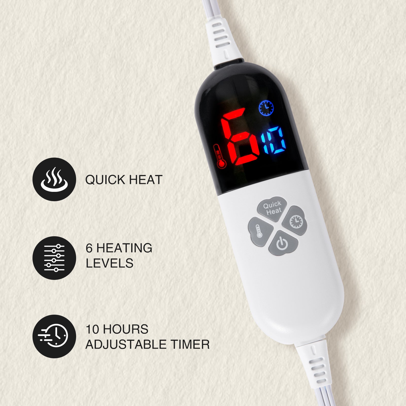 VELLUBAM Faux Rabbit Fur Bubble Electric Blanket Full White - Fuzzy Soft Plush Heated Blanket Full Size with 6 Heating Levels & 10 Timer Settings, Home Decor Gifts for Women, ETL Certified, 72" x 84"