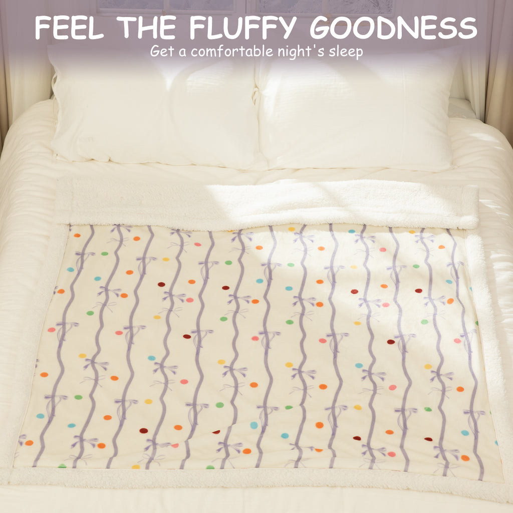 VELLUBAM Purple Bow Electric Blanket Full 72" x 84" - Ultra Soft Heated Blanket Full Size with 6 Heating Levels & 10 Hours Adjustable Timer, Fast Heating Blanket for Sisters and ETL Certified