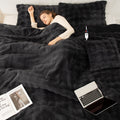 VELLUBAM Faux Rabbit Fur Bubble Full Size Heated Blanket Dark Grey - Fuzzy Soft Plush Electric Blanket Full with 6 Heating Levels & 10 Timer Settings, Home Decor Gifts, ETL Certified (72" x 84")