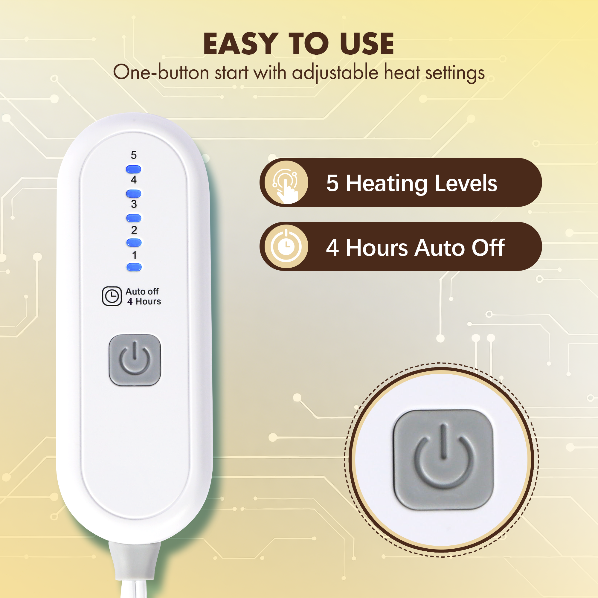 VELLUBAM Electric Blanket Heated Throw 50" x 60" - Soft Sherpa Heated Lap Blanket with 5 Heating Levels & 4 Hours Auto Off, Heating Blanket Throw as a Gift for Grandma, Machine Washable (White)