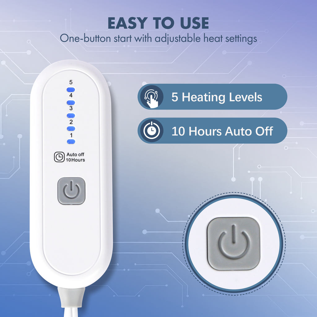 VELLUBAM Electric Heated Blanket Twin 62" x 84" - Soft Cozy Flannel Sherpa Electric Blanket Twin Size with 5 Heating Levels & 10 Hours Auto Off, Heated Blanket for Women, ETL Certified (Navy)