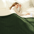 VELLUBAM Electric Heated Blanket Twin 62" x 84" - Soft Flannel Sherpa Electric Blanket with 5 Heating Levels & 10 Hours Auto Off, Heating Blanket Twin as a Gift for Grandma and ETL Certified (Green)