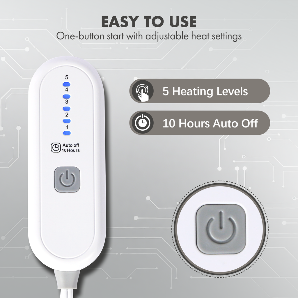 VELLUBAM Electric Heated Blanket Twin 62" x 84" - Soft Cozy Flannel Sherpa Electric Blanket with 5 Heating Levels & 10 Hours Auto Off, Heating Blanket as a Gift for Grandma, ETL Certified (Grey)