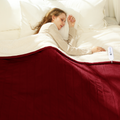 VELLUBAM Electric Heated Blanket Twin 62" x 84" - Soft Cozy Flannel Sherpa Electric Blanket with 5 Heating Levels & 10 Hours Auto Off, Heated Lap Blanket for Office and ETL Certified (Red)