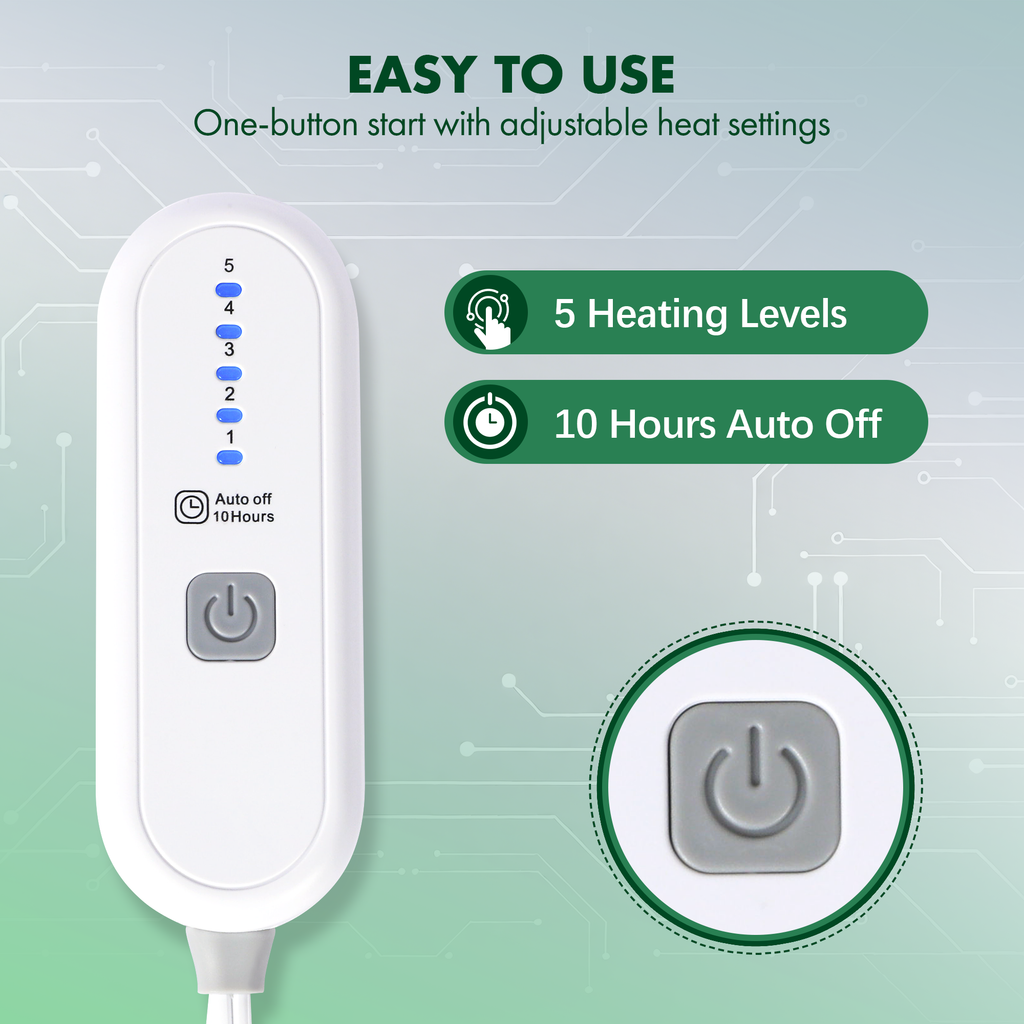 VELLUBAM Electric Heated Blanket Twin 62" x 84" - Soft Flannel Sherpa Electric Blanket with 5 Heating Levels & 10 Hours Auto Off, Heating Blanket Twin as a Gift for Grandma and ETL Certified (Green)