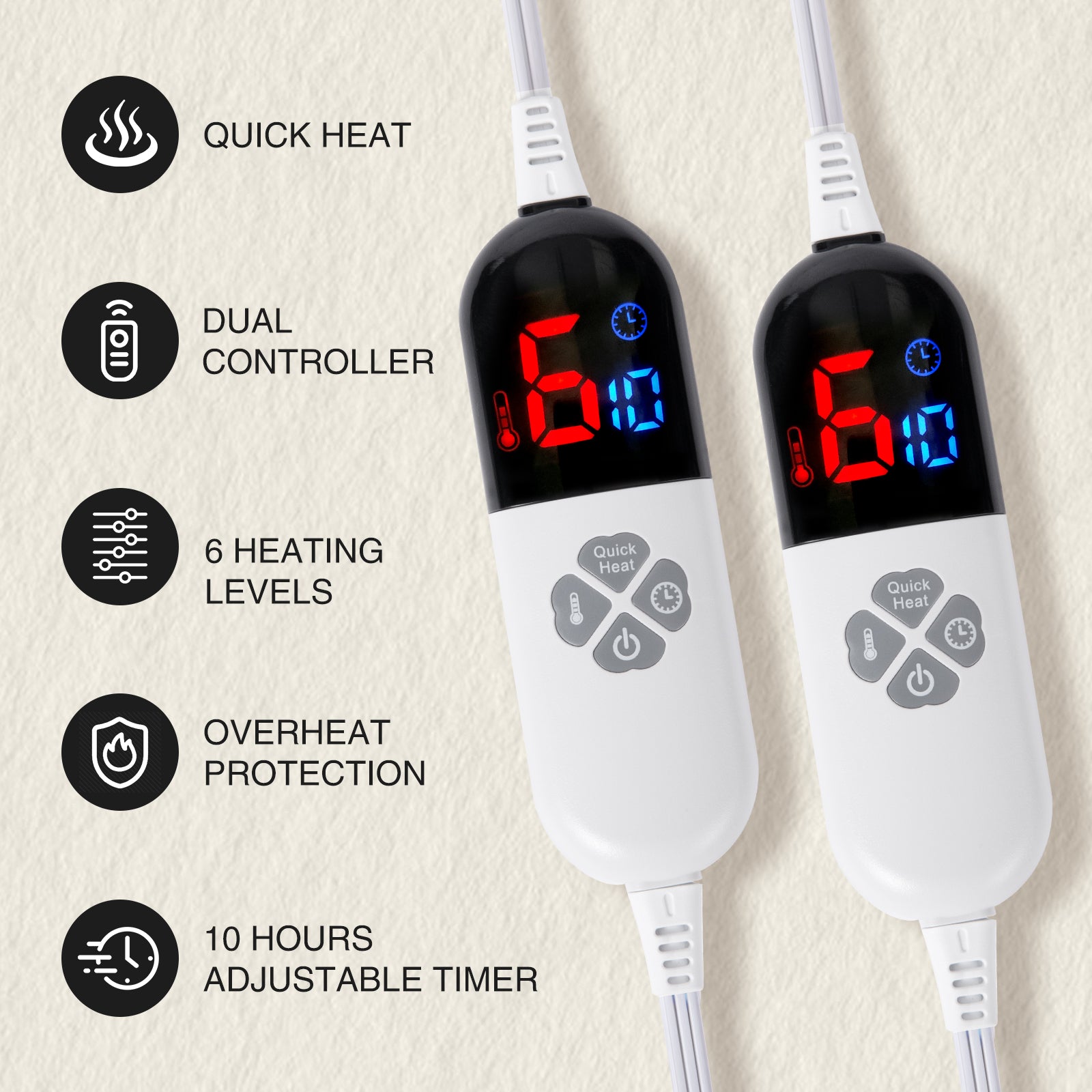 VELLUBAM Faux Rabbit Fur Bubble Electric Blanket King Camel - Fluffy Thick Heated Blanket with Dual Control, 6 Heating Levels & 10 Timer Settings, ETL Certified, Decor Gifts for Home (100" x 90")